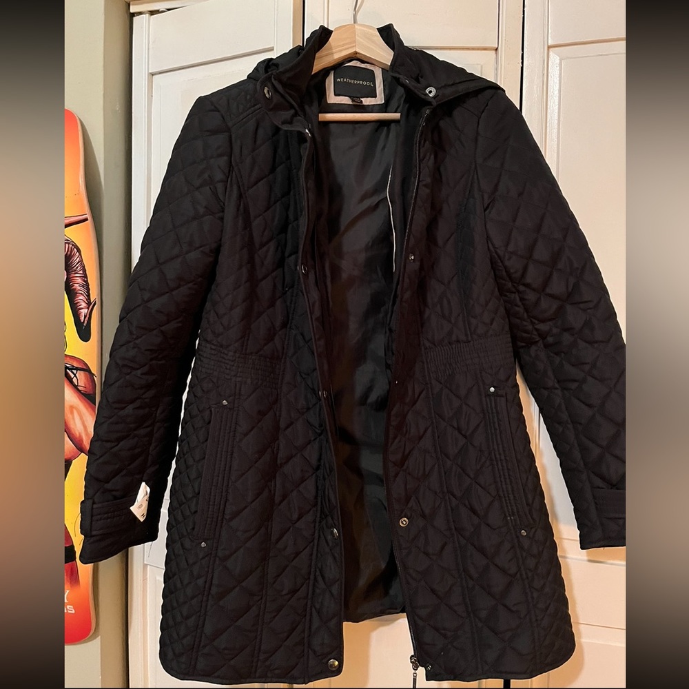 Weatherproof Black Hooded Jacket size small